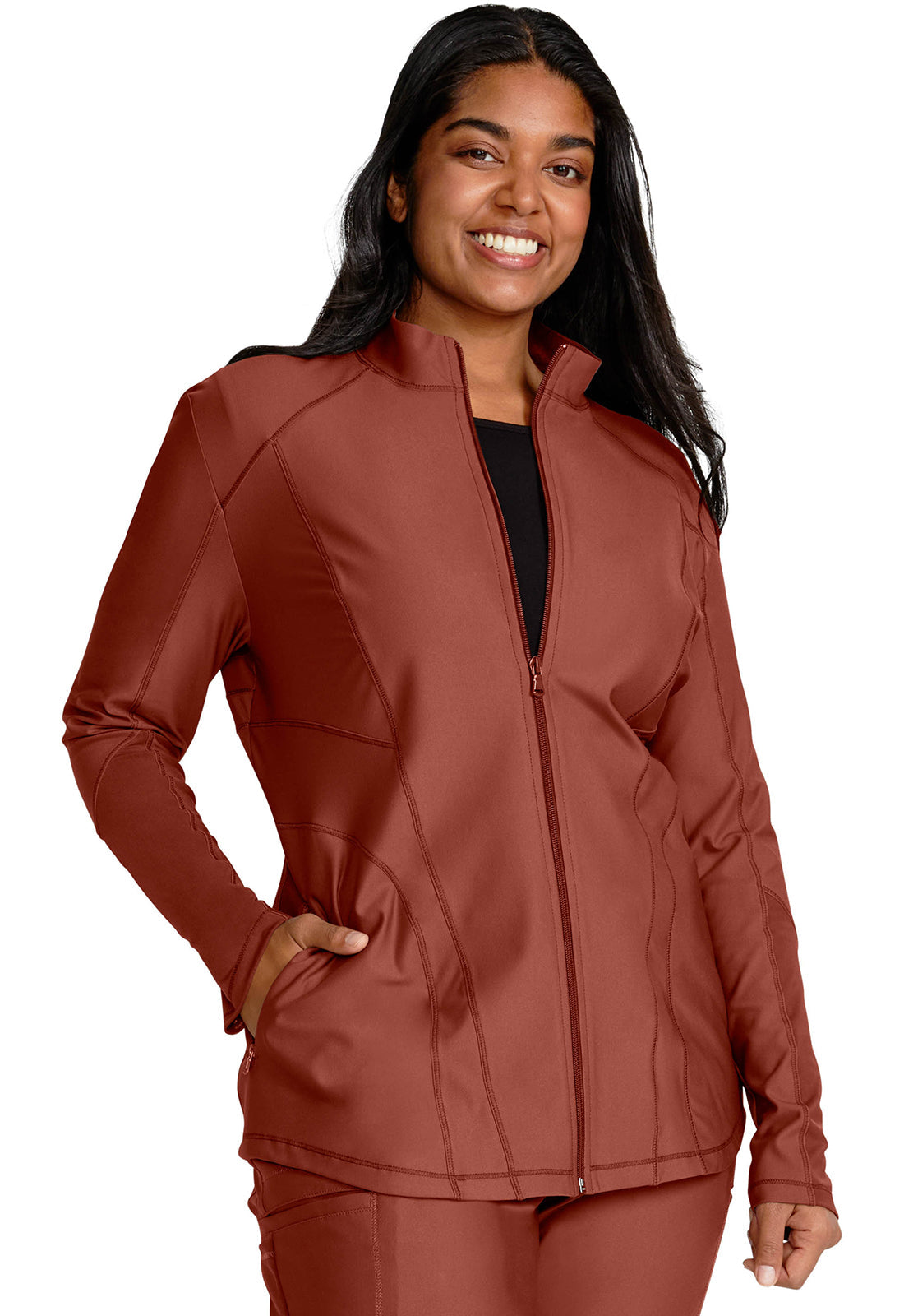 Women's Zip Front Jacket - Masala